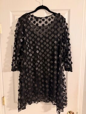 Black Polka Dot Long Sleeve Dress